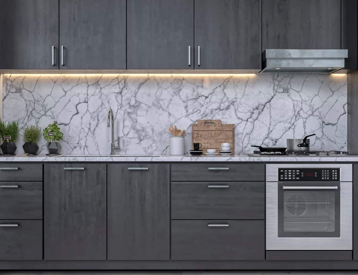 Calacatta Marble Full Backsplash