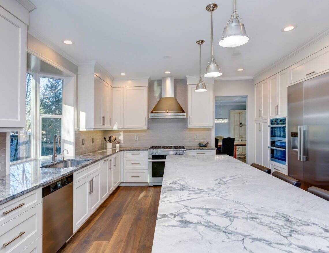 Beautiful white kitchen marble design